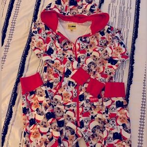 Christmas Cat Tipsy Elves Onesie Size Small